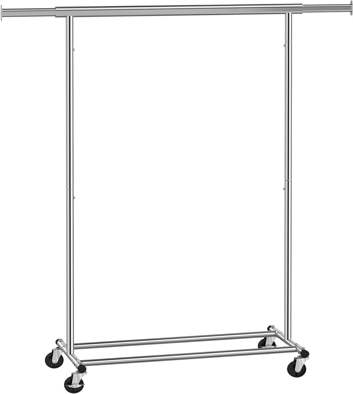 Suport mobil pentru umerase Songmics, 92-132x45.4x160 cm, max 90 kg, extensibil, otel, argintiu - imagine 7